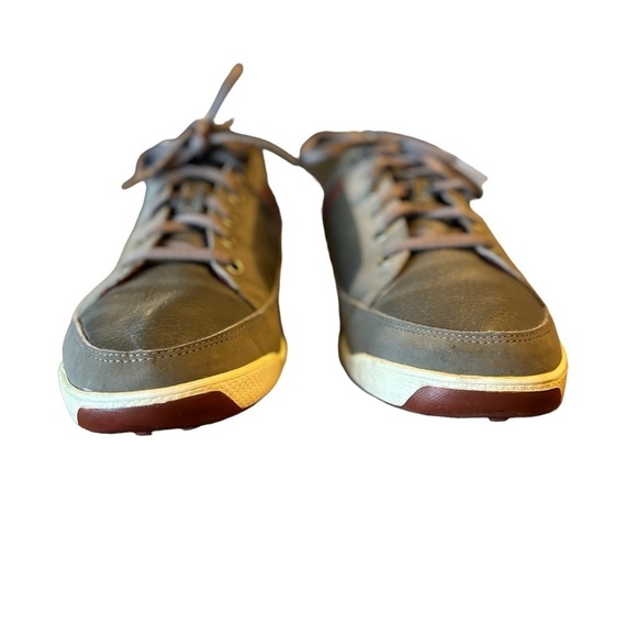 FootJoy Gray Leather Spikeless Golf Sneakers Size 9 Low Top Lace Up